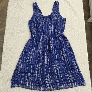 Esley Navy Geometric Pattern Mini Dress Womens S Lined Cut‎ Out